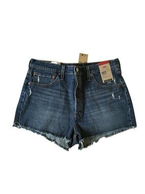 Levi's Dark Blue Denim Cutoff Jean Shorts